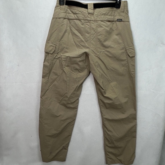 505 - Eddie Bauer Men’s Khaki Tan Pants side 34 x 32, Belt Included - Picture 4 of 15